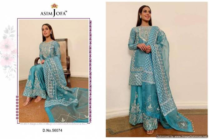 Asim Jofa 56074 Organza Embroidery Heavy Festive Wear Pakistani Salwar Kameez Collection